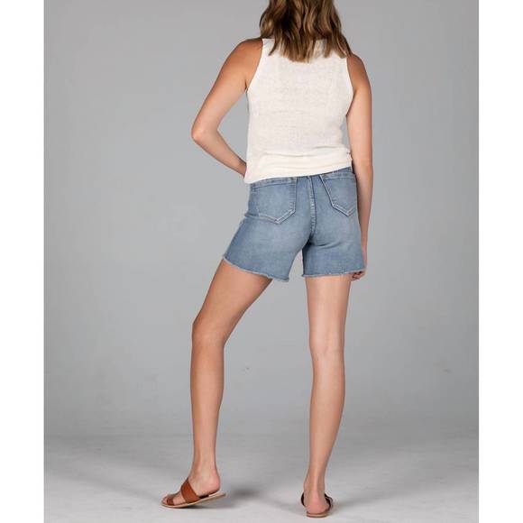 NEW JAG cecilia high rise shorts with exposed button fly in dark indigo - Picture 2 of 2